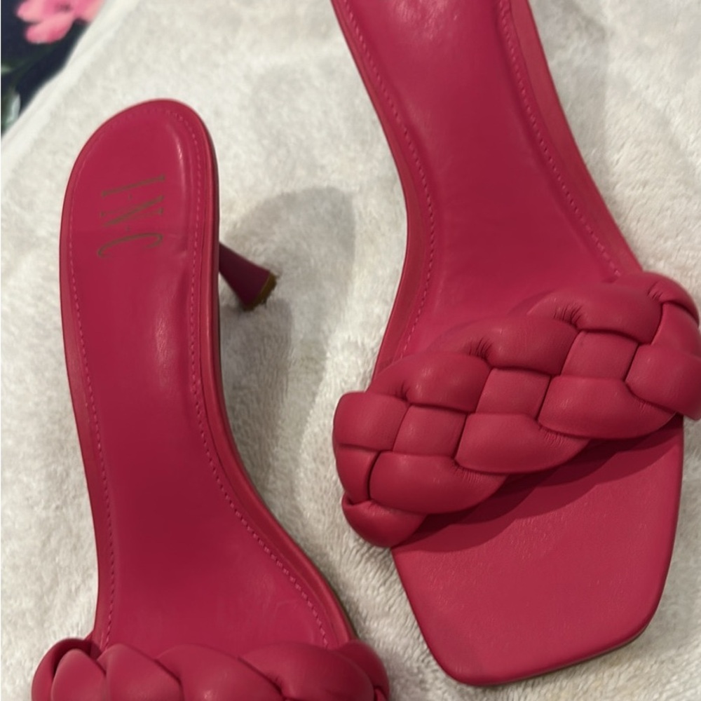 Black Friday until 11/17 INC International Concepts Pink Braided Heels